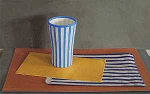 条纹纸杯和纸袋，2012年 by Lucy Mackenzie