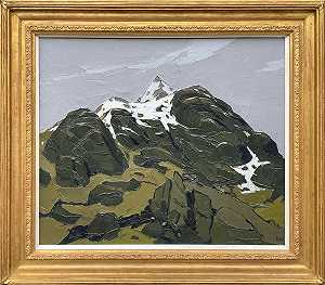斯诺登尼亚山峰，20世纪 by Kyffin Williams