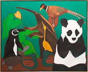 熊猫，1980年 by Hunt Slonem