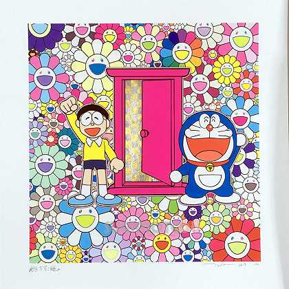 哆啦A梦：2019年，我们通过ANYWHERE DOOR（DOKODEMO DOOR）来到了鲜花之地 by Takashi Murakami