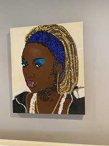 蓝色女士肖像，2007年 by Mickalene Thomas