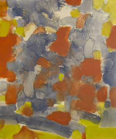 无标题（红、黄、蓝、灰），1971年 by Carl Holty