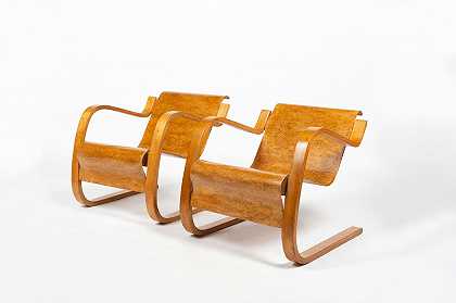 悬臂躺椅，型号31/42，约1930年 by Alvar Aalto