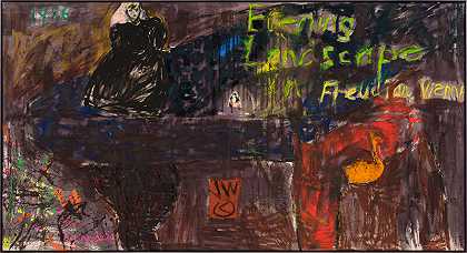 弗洛伊德维也纳II的黄昏风景，1986年 by Jenny Watson