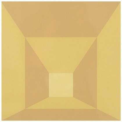 斜接方块-黄油，1976年 by Josef Albers
