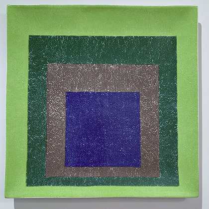 “向方形稀有陶瓷板致敬的研究，1999年 by Josef Albers