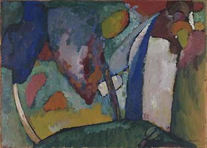 瀑布，1909年 by Wassily Kandinsky