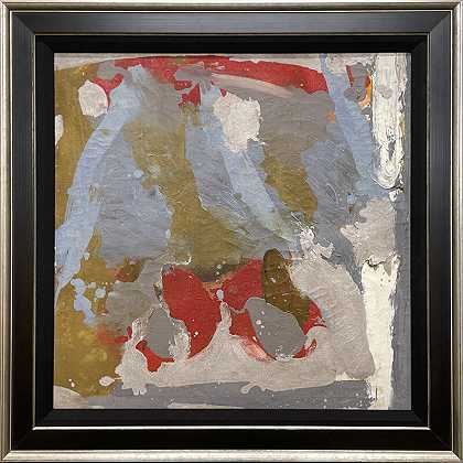 无标题（灰色、白色、红色和青铜色构图），约1955年 by Howard Mehring