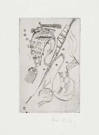 1939年史蒂芬·斯宾德“兄弟会”的蚀刻作品 by Wassily Kandinsky
