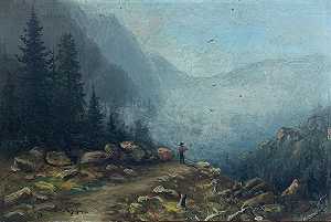 薄雾蒙蒙的早晨，阿迪朗达克，约1885年 by Hugh Bolton Jones