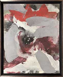 无标题（灰色、黑色、红色、白色和蔓越莓的成分），约1955年 by Howard Mehring