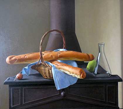 两个面包和一个烧瓶，1992年 by Ron Schwerin