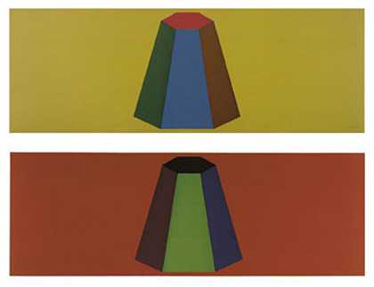 叠加颜色的平顶金字塔，1988年 by Sol LeWitt