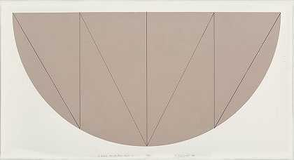 1/2棕色弯曲区域，V系列，1968年 by Robert Mangold (b. 1937)