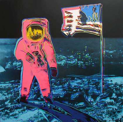 月球漫步，蓝色和粉色（FS II.405），1987年 by Andy Warhol