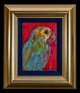 亨特·斯洛内姆2001年油画原著《鹦鹉》，2001年 by Hunt Slonem