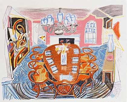 泰勒餐厅，1984年 by David Hockney