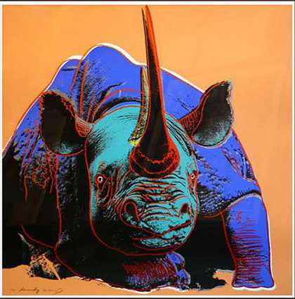 ​濒危物种：黑犀牛。301, 1983 by Andy Warhol