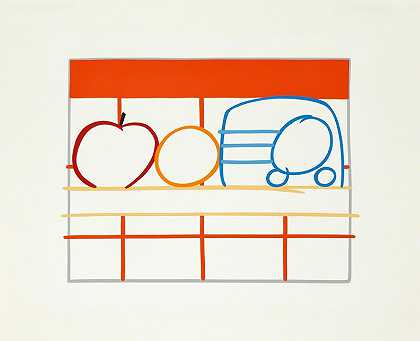 《苹果、橘子和收音机的静物生活》，1991年 by Tom Wesselmann