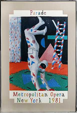 游行，大都会歌剧院，1981年 by David Hockney