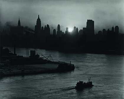 纽约哈德逊河，约1940年 by Andreas Feininger