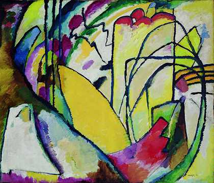 即兴创作1910年10月10日 by Wassily Kandinsky