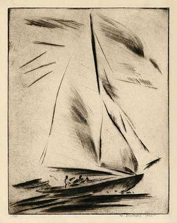 新罗谢尔——风前，1931年 by Werner Drewes