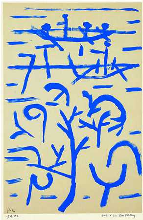 1937年洪水中的船只 by Paul Klee
