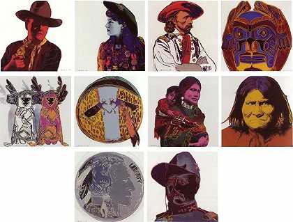 牛仔与印第安人，1986年 by Andy Warhol