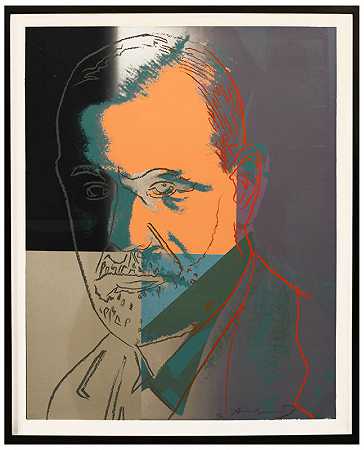 西格蒙德·弗洛伊德（Sigmund Freud），摘自二十世纪犹太人的十幅肖像画。，1980 by Andy Warhol