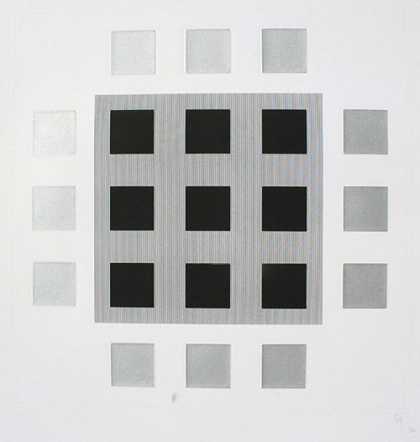 灰色和黑色正方形，约1970年 by Jesús Rafael Soto