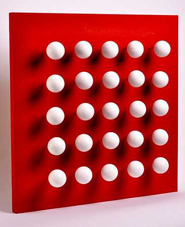 红色字体上的触摸球，2015年 by Antonio Asis