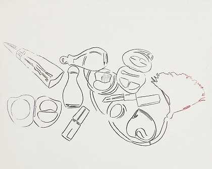 哈尔斯顿避开运动：香水和化妆品-独特，1982年 by Andy Warhol