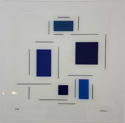 无标题（蓝色），2016年 by Geneviève Claisse