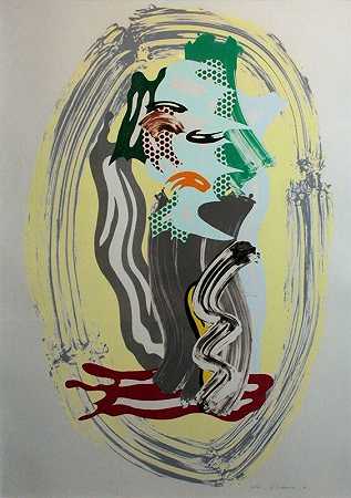 绿脸，摘自1989年的一笔人物画 by Roy Lichtenstein