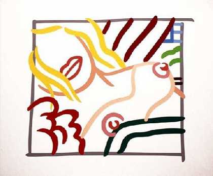 新卧室金发女郎涂鸦，1991年 by Tom Wesselmann