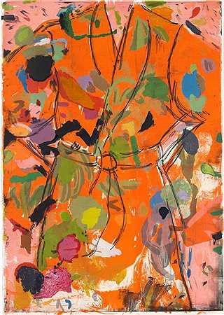 橙色生日长袍，2010年 by Jim Dine