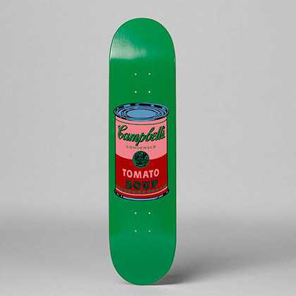彩色坎贝尔汤（血）滑板甲板，2017年 by Andy Warhol