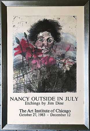 1983年7月南希外出（签名并题写给多琳） by Jim Dine