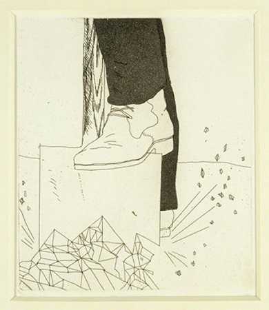 从1969-1970年格林兄弟六个童话的插图中挖掘玻璃 by David Hockney
