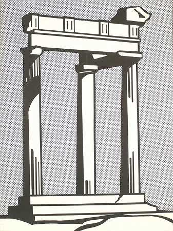 有褶皱的寺庙。，1964 by Roy Lichtenstein
