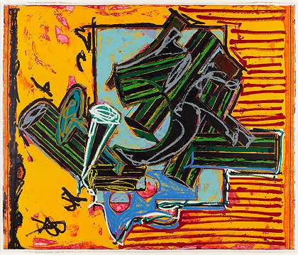 孔雀羽毛，1988年 by Frank Stella