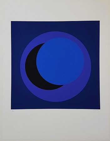 深蓝色圆圈（深蓝色圆圈），2015年 by Geneviève Claisse
