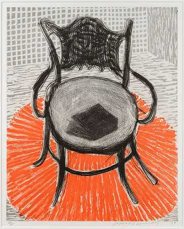 《红毯上的书》1998年 by David Hockney