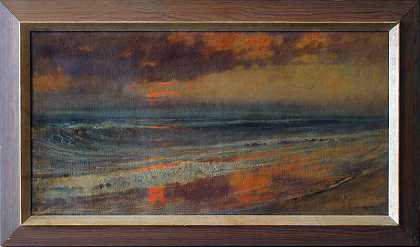 1875年黎明时的海景 by Frederick Arthur Bridgman