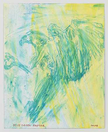 蓝绿色猛禽，2002年 by Leon Golub
