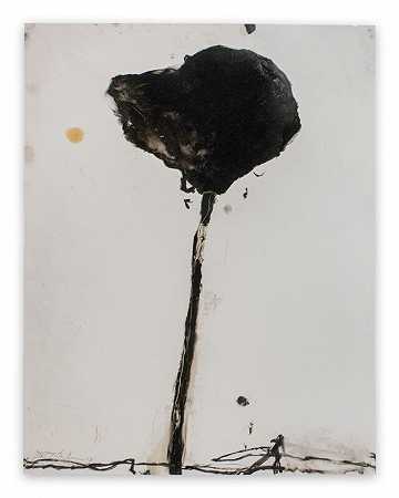 黑色茎#4（抽象绘画），2018年 by Robert Baribeau