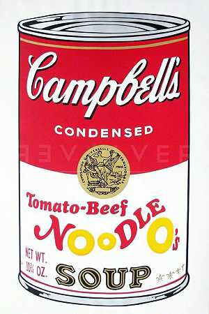 坎贝尔汤II：番茄牛肉面O\’s（FS II.61），1969年 by Andy Warhol