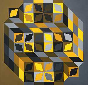 Tridim-Cristal-W，1968-1969 by Victor Vasarely