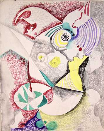 （紫色弧线抽象）（1942-3） by William Baziotes